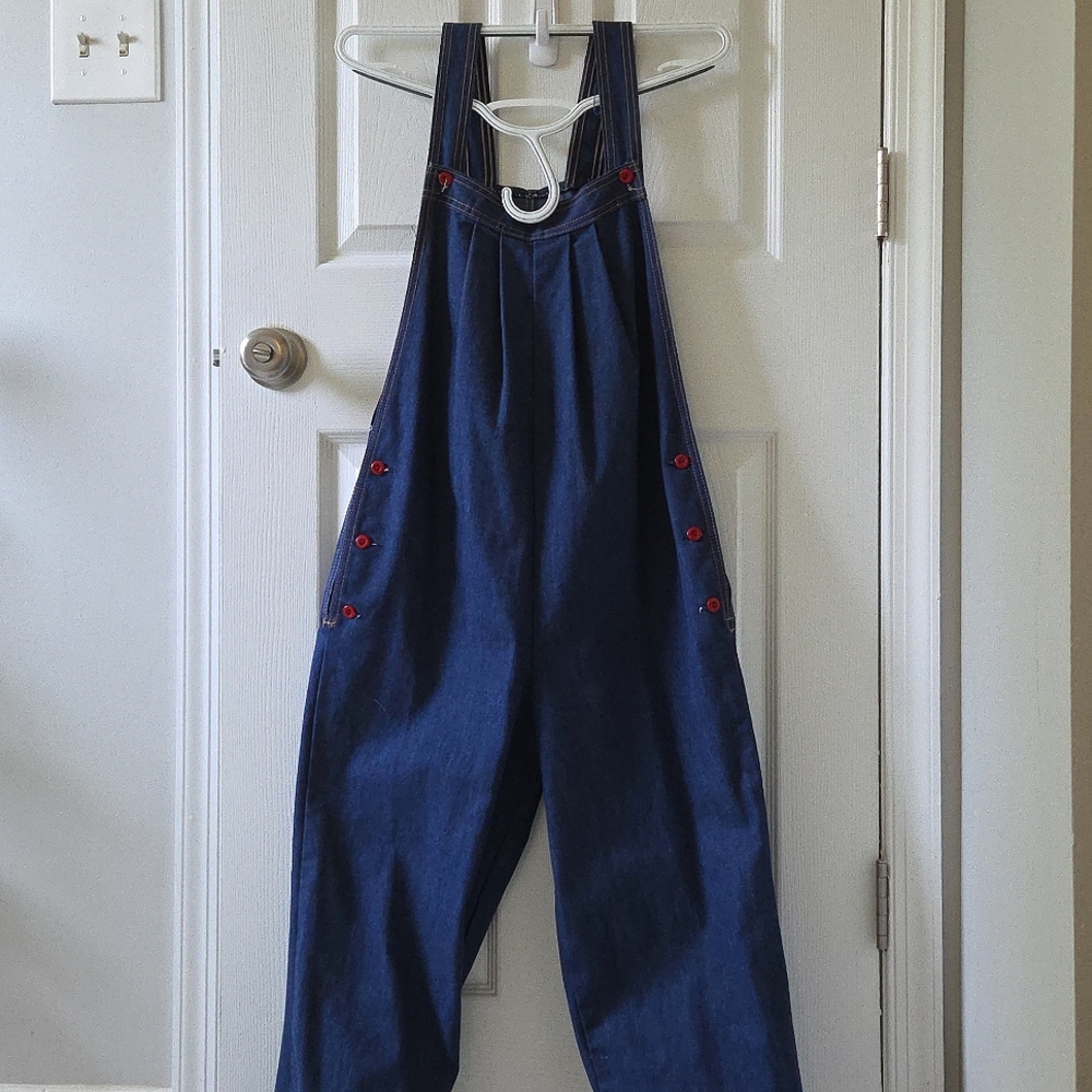 Blue Denim Maternity Overalls with Straight-Leg Fit